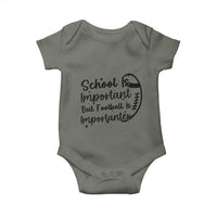 School Is Important But Football Is Importanter Baby Onesie Funny Football Lover - Wonder Print Shop