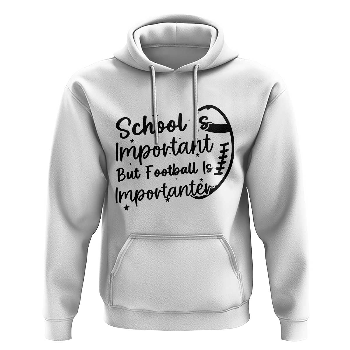 School Is Important But Football Is Importanter Hoodie Funny Football Lover - Wonder Print Shop