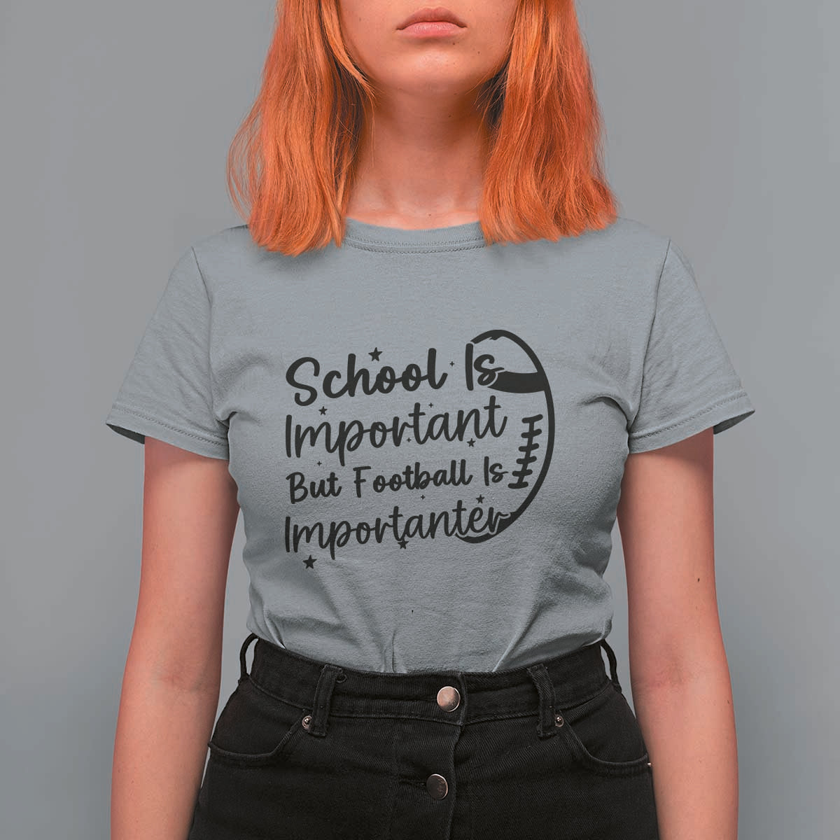 School Is Important But Football Is Importanter T Shirt For Women Funny Football Lover - Wonder Print Shop