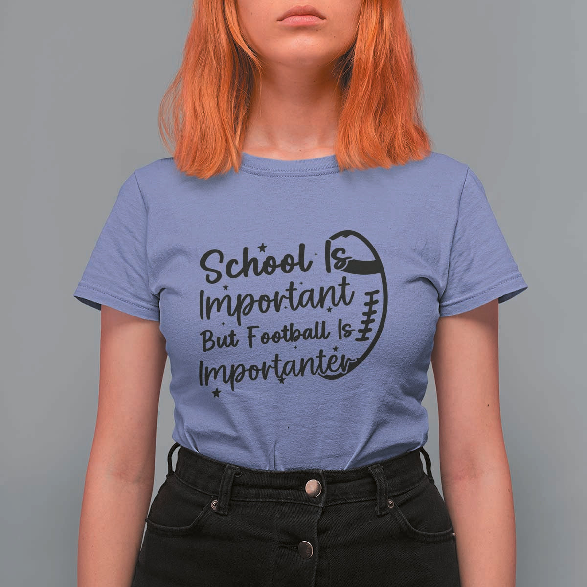 School Is Important But Football Is Importanter T Shirt For Women Funny Football Lover - Wonder Print Shop