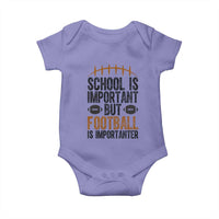School Is Important But Football Is Importanter Baby Onesie Funny Sports Fan Gift - Wonder Print Shop