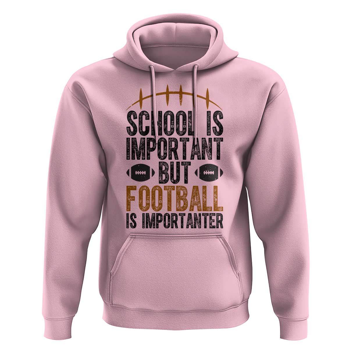 School Is Important But Football Is Importanter Hoodie Funny Sports Fan Gift - Wonder Print Shop