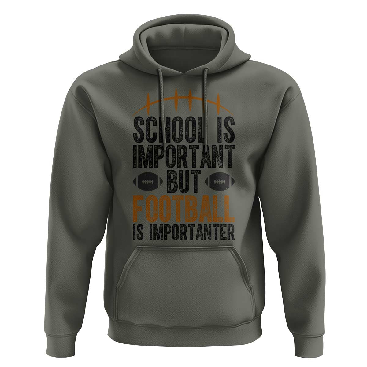 School Is Important But Football Is Importanter Hoodie Funny Sports Fan Gift - Wonder Print Shop