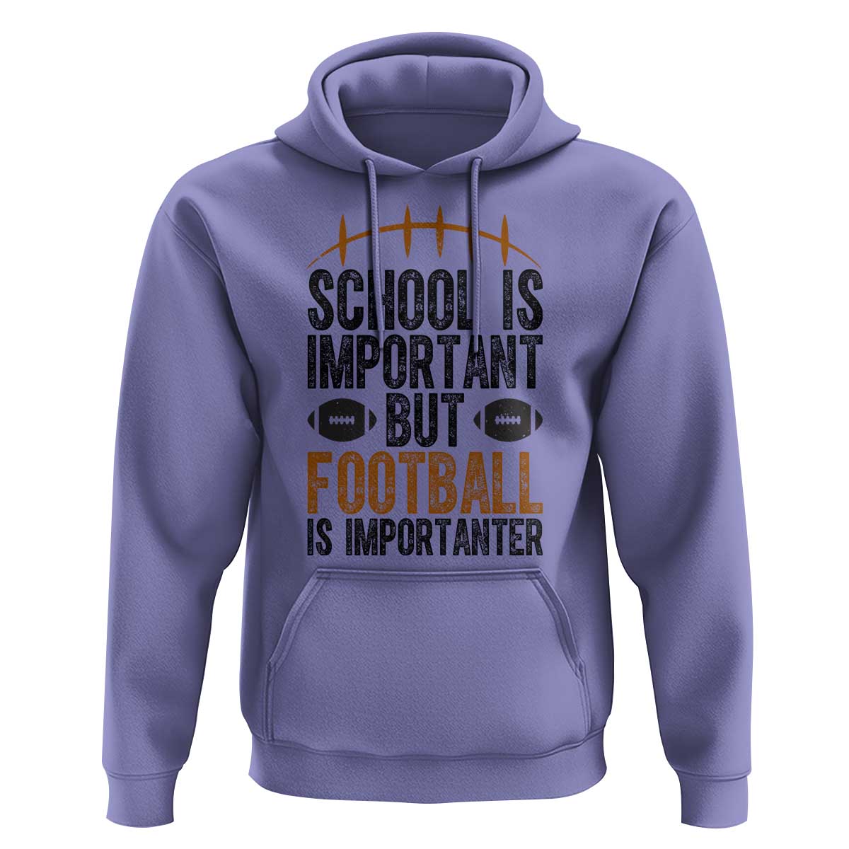School Is Important But Football Is Importanter Hoodie Funny Sports Fan Gift - Wonder Print Shop