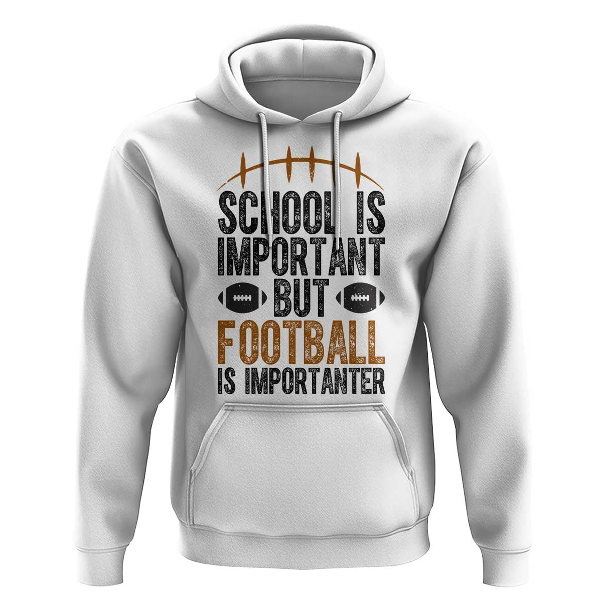 School Is Important But Football Is Importanter Hoodie Funny Sports Fan Gift - Wonder Print Shop