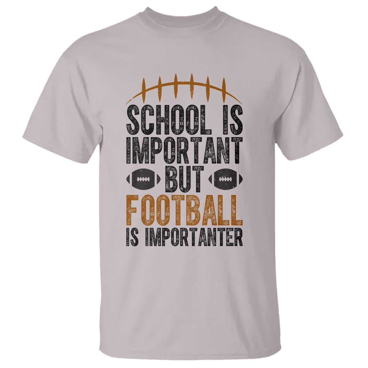 School Is Important But Football Is Importanter T Shirt Funny Sports Fan Gift - Wonder Print Shop