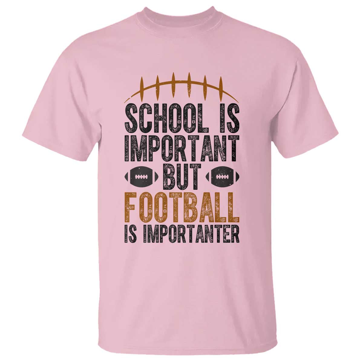 School Is Important But Football Is Importanter T Shirt Funny Sports Fan Gift - Wonder Print Shop