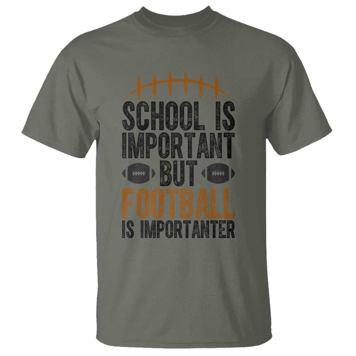 School Is Important But Football Is Importanter T Shirt Funny Sports Fan Gift - Wonder Print Shop