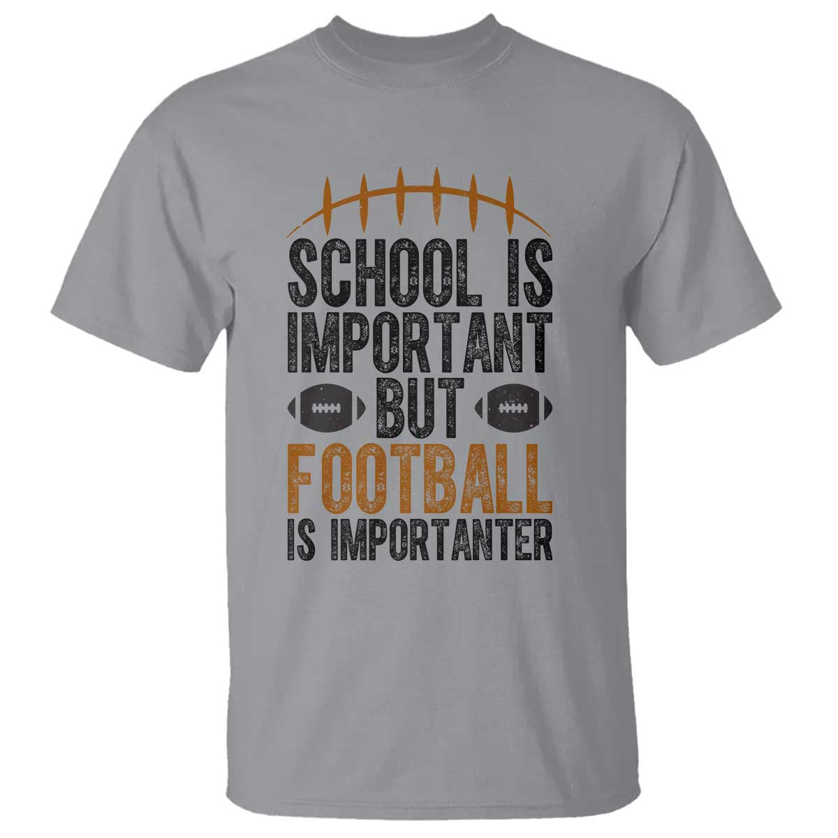 School Is Important But Football Is Importanter T Shirt Funny Sports Fan Gift - Wonder Print Shop