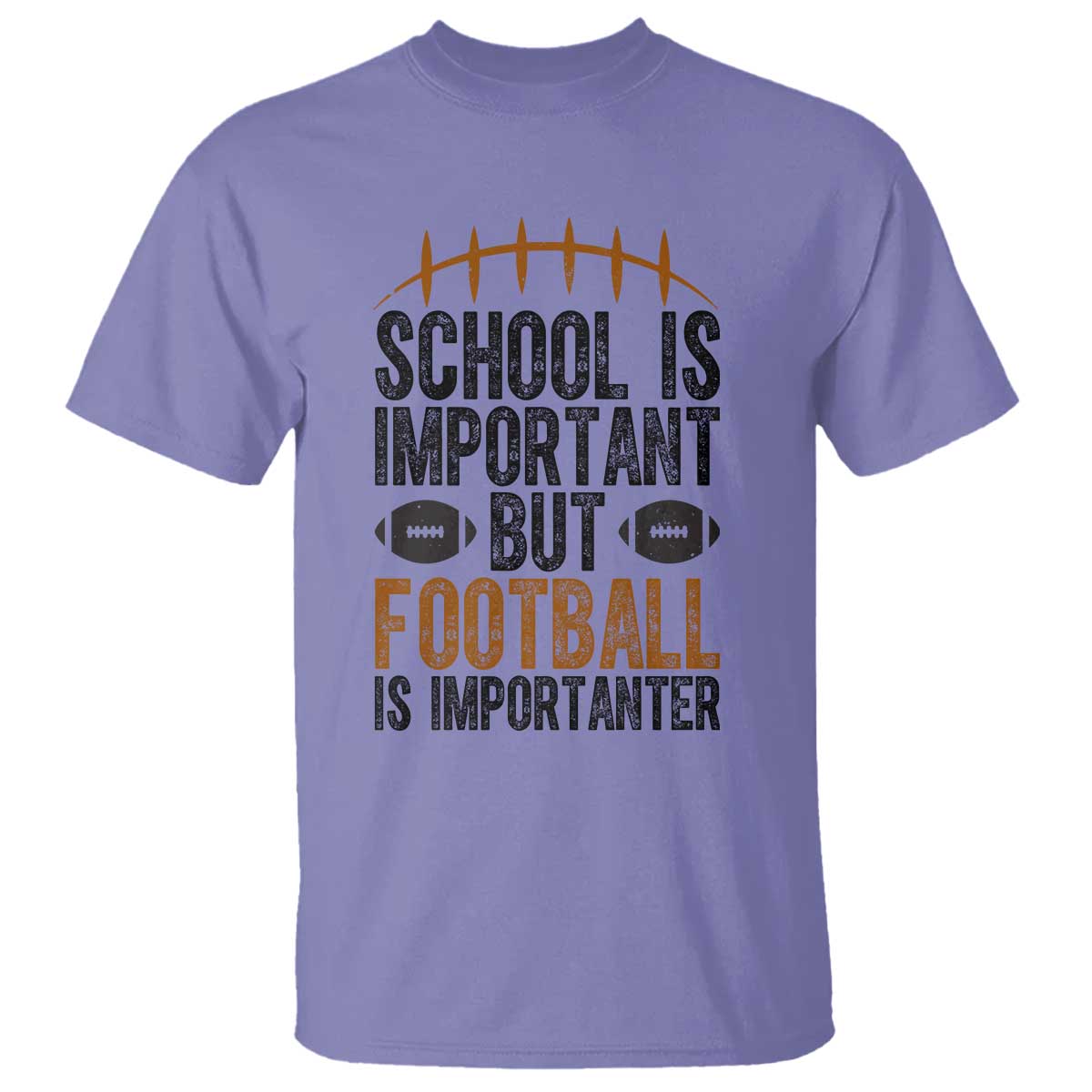 School Is Important But Football Is Importanter T Shirt Funny Sports Fan Gift - Wonder Print Shop
