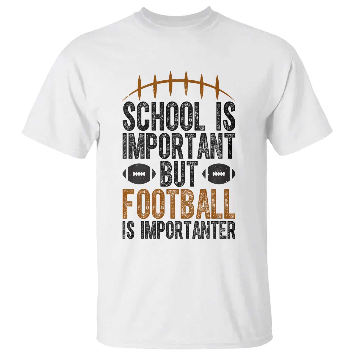 School Is Important But Football Is Importanter T Shirt Funny Sports Fan Gift - Wonder Print Shop