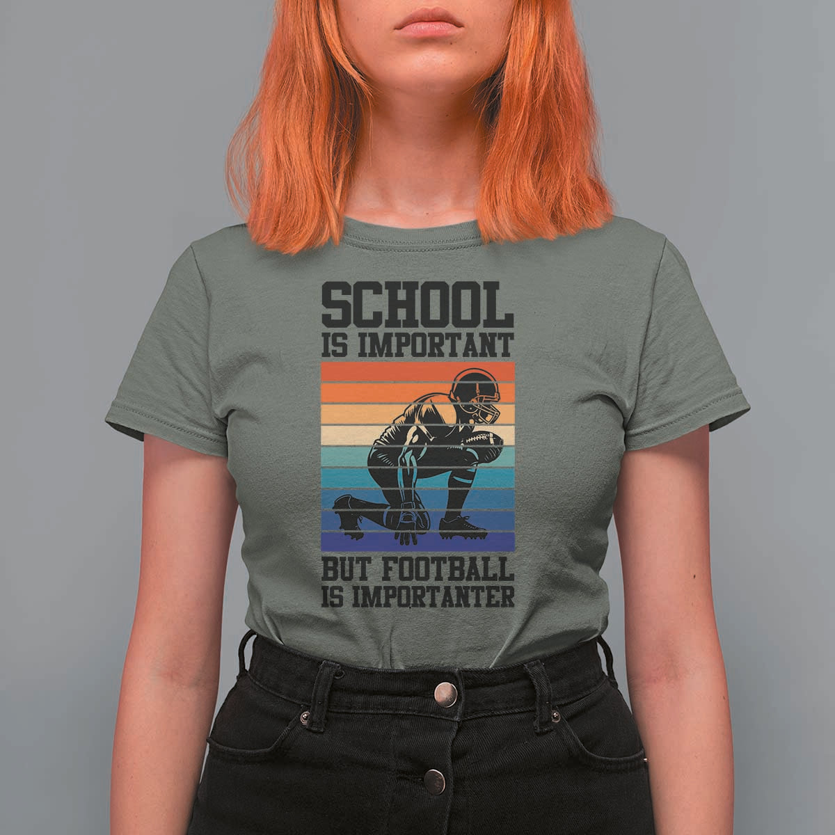 Student Football Fan T Shirt For Women Funny Importanter Quote Gift - Wonder Print Shop