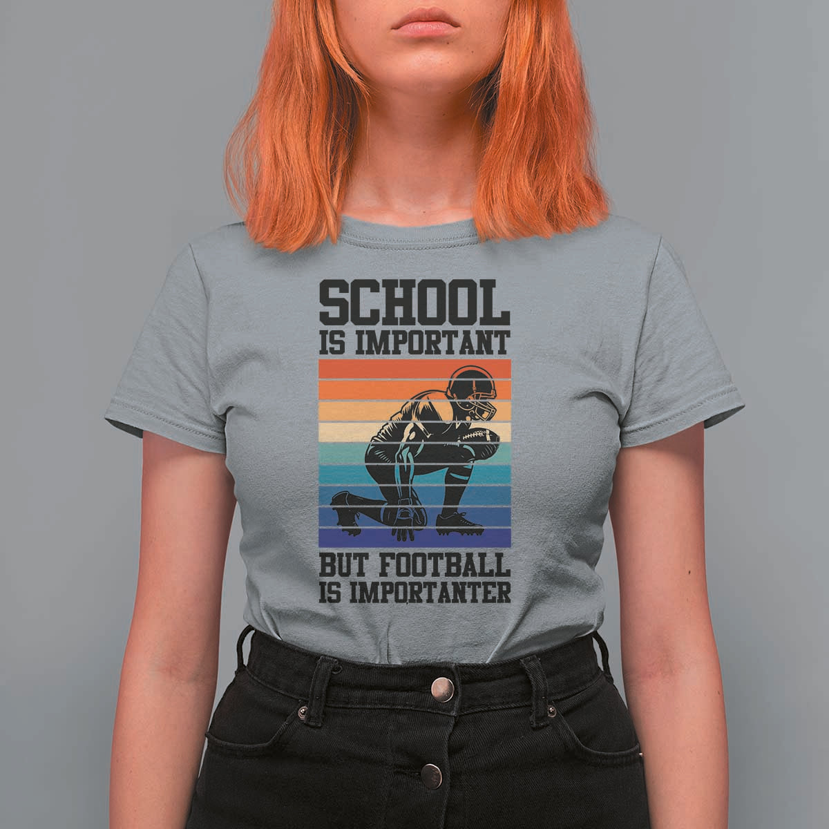 Student Football Fan T Shirt For Women Funny Importanter Quote Gift - Wonder Print Shop