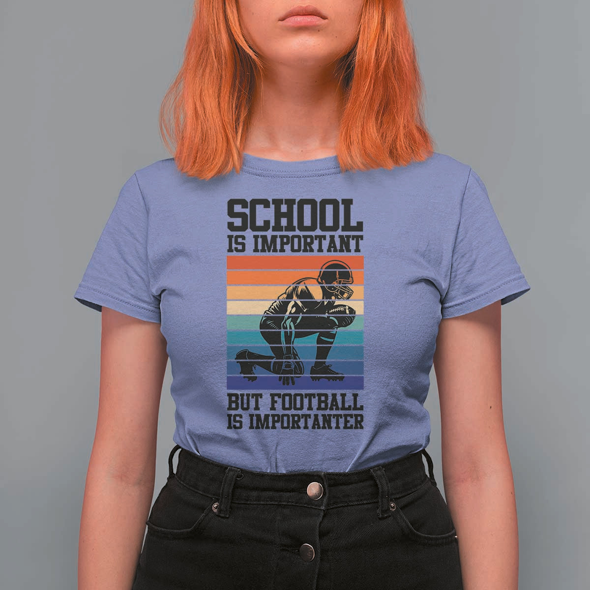 Student Football Fan T Shirt For Women Funny Importanter Quote Gift - Wonder Print Shop
