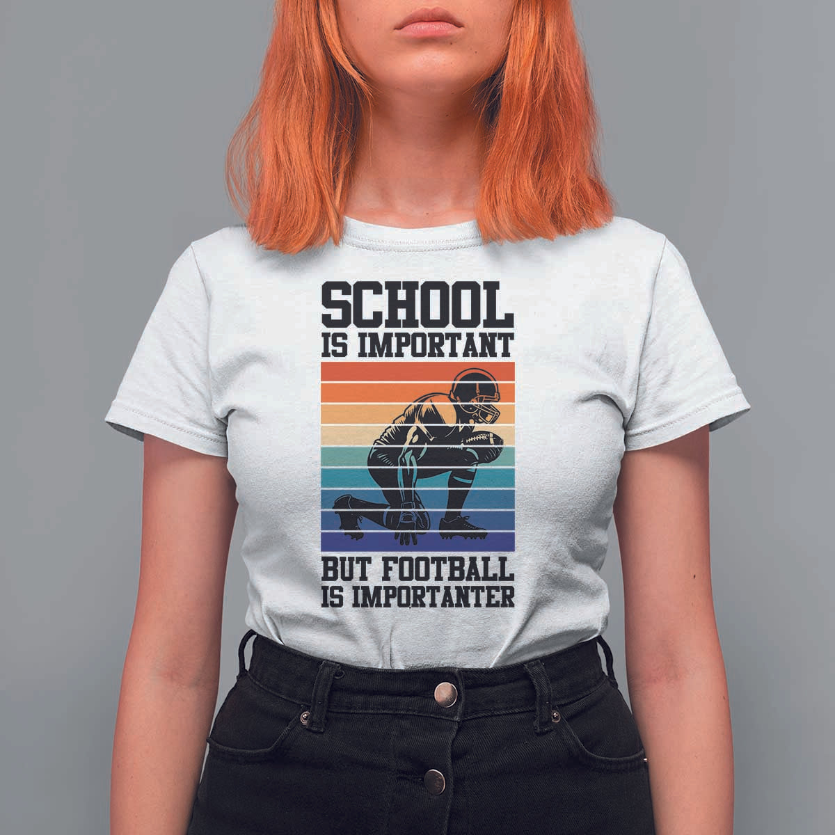 Student Football Fan T Shirt For Women Funny Importanter Quote Gift - Wonder Print Shop