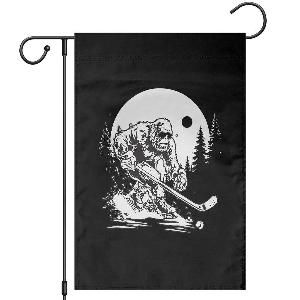 Bigfoot Playing Ice Hockey Garden Flag Funny Cryptid Sports Gift - Wonder Print Shop