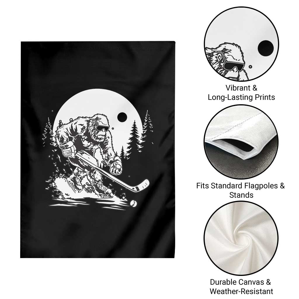 Bigfoot Playing Ice Hockey Garden Flag Funny Cryptid Sports Gift - Wonder Print Shop