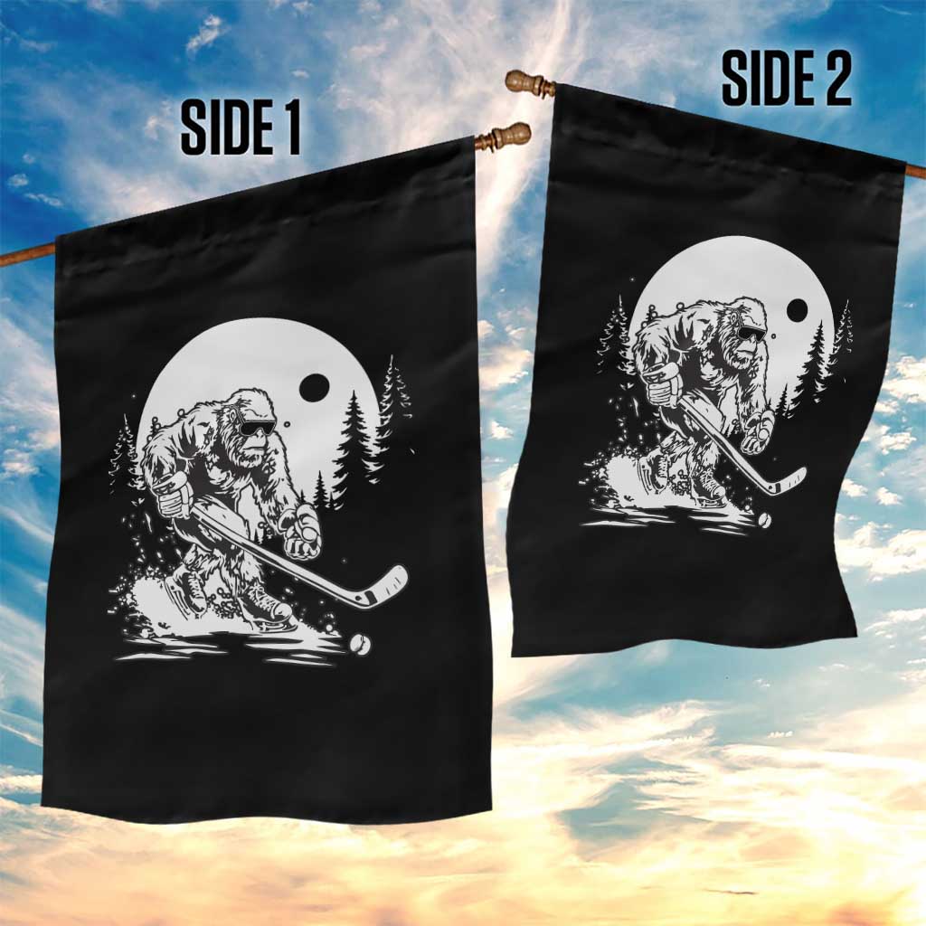 Bigfoot Playing Ice Hockey Garden Flag Funny Cryptid Sports Gift - Wonder Print Shop