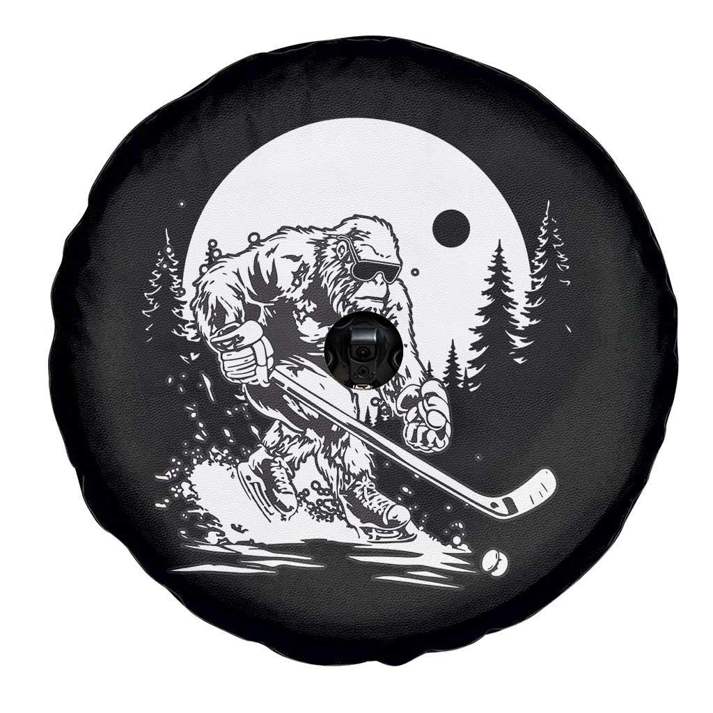 Bigfoot Playing Ice Hockey Spare Tire Cover Funny Cryptid Sports Gift - Wonder Print Shop