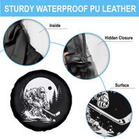 Bigfoot Playing Ice Hockey Spare Tire Cover Funny Cryptid Sports Gift - Wonder Print Shop