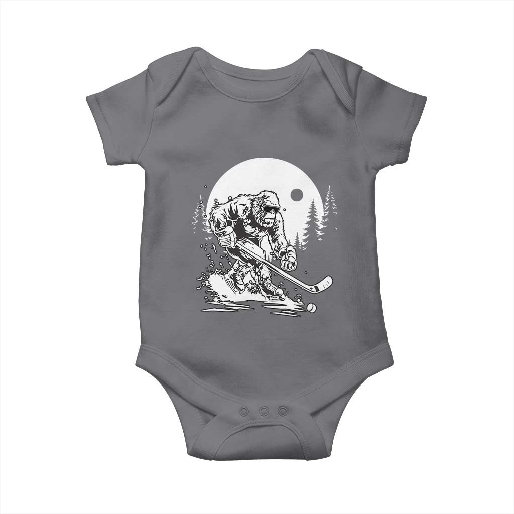 Bigfoot Playing Ice Hockey Baby Onesie Funny Cryptid Sports Gift - Wonder Print Shop