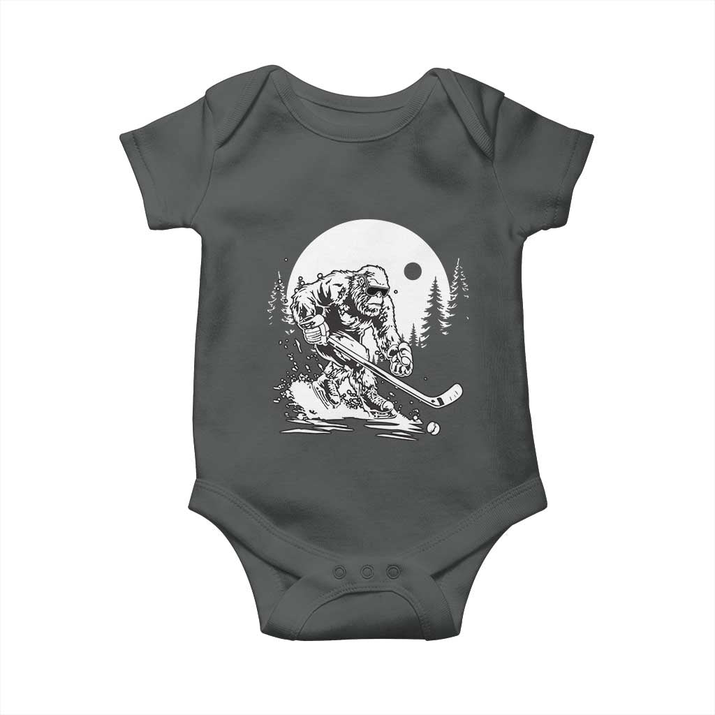 Bigfoot Playing Ice Hockey Baby Onesie Funny Cryptid Sports Gift - Wonder Print Shop