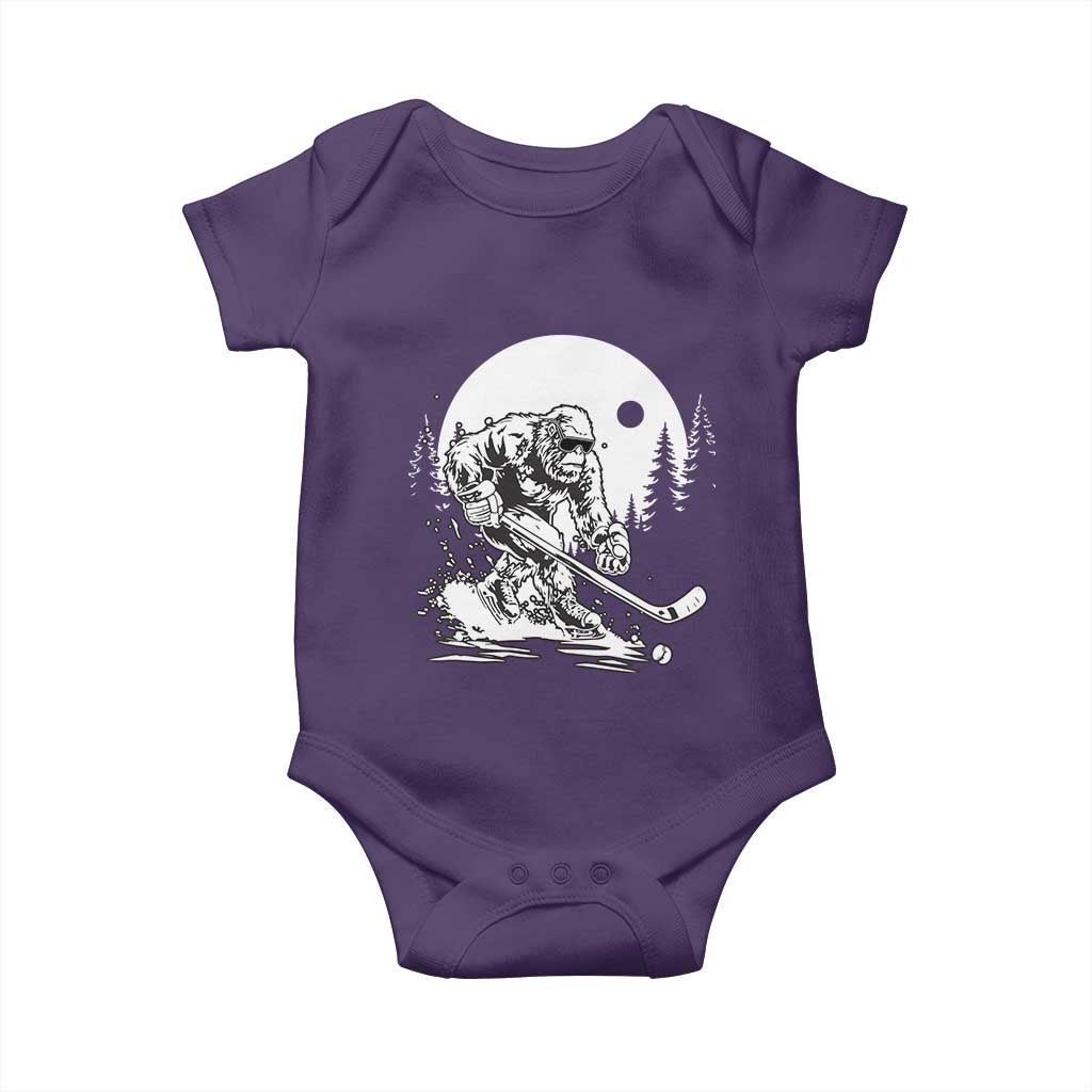 Bigfoot Playing Ice Hockey Baby Onesie Funny Cryptid Sports Gift - Wonder Print Shop