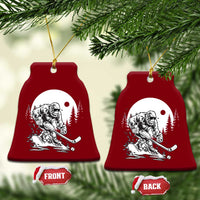 Bigfoot Playing Ice Hockey Ceramic Ornament Funny Cryptid Sports Gift - Wonder Print Shop