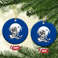 Bigfoot Playing Ice Hockey Ceramic Ornament Funny Cryptid Sports Gift - Wonder Print Shop