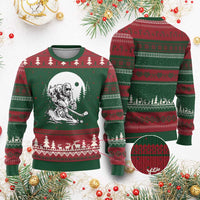 Bigfoot Playing Ice Hockey Ugly Christmas Sweater Funny Cryptid Sports Gift - Wonder Print Shop