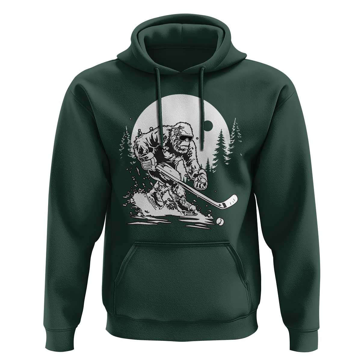 Bigfoot Playing Ice Hockey Hoodie Funny Cryptid Sports Gift - Wonder Print Shop