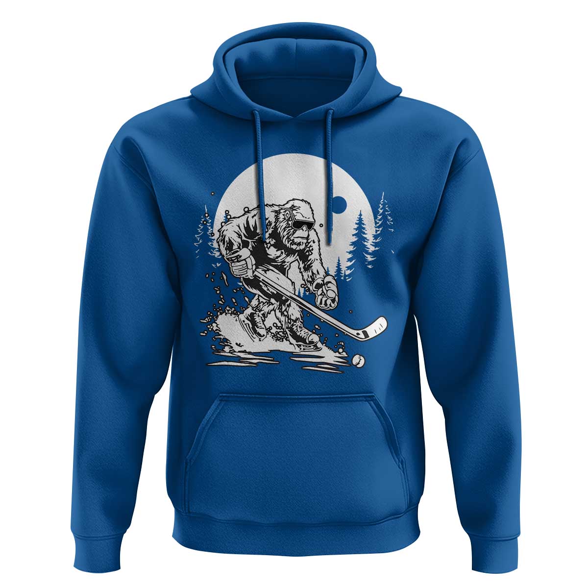 Bigfoot Playing Ice Hockey Hoodie Funny Cryptid Sports Gift - Wonder Print Shop