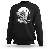 Bigfoot Playing Ice Hockey Sweatshirt Funny Cryptid Sports Gift - Wonder Print Shop