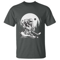 Bigfoot Playing Ice Hockey T Shirt Funny Cryptid Sports Gift - Wonder Print Shop