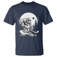 Bigfoot Playing Ice Hockey T Shirt Funny Cryptid Sports Gift - Wonder Print Shop