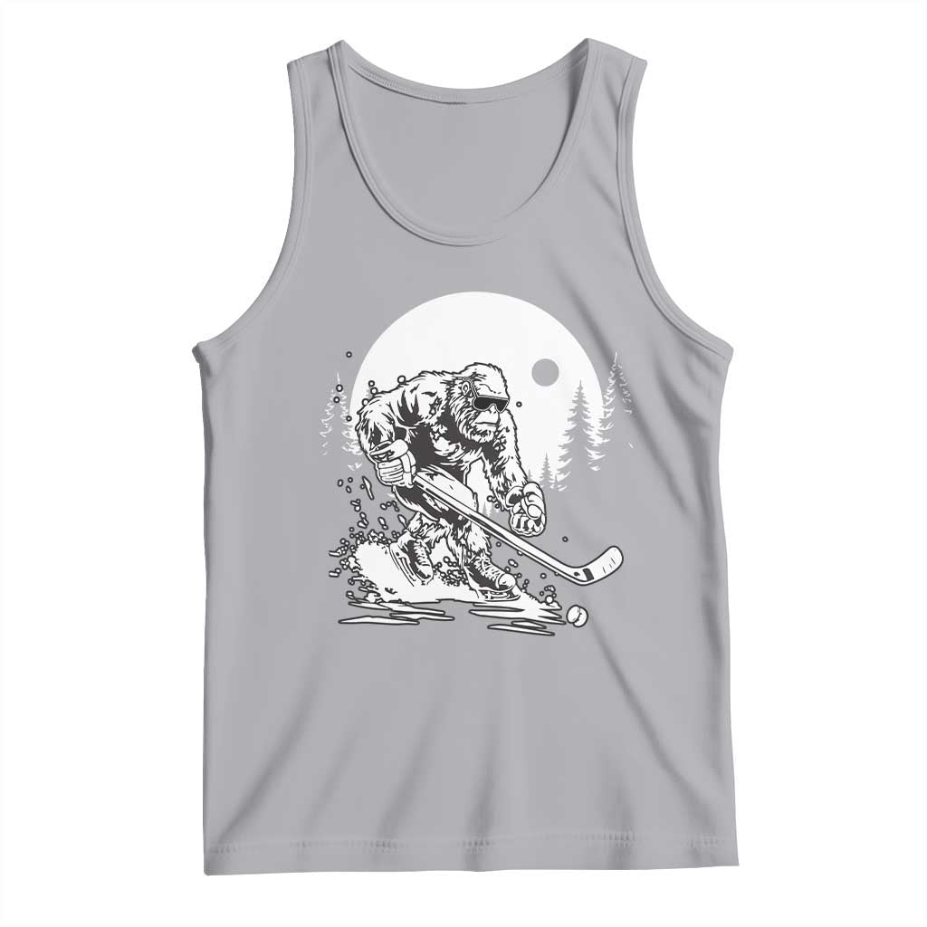Bigfoot Playing Ice Hockey Tank Top Funny Cryptid Sports Gift - Wonder Print Shop