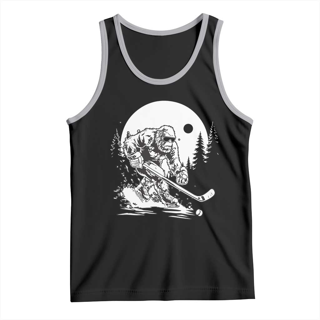 Bigfoot Playing Ice Hockey Tank Top Funny Cryptid Sports Gift - Wonder Print Shop