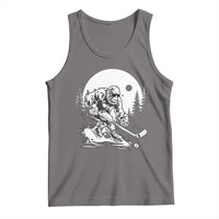 Bigfoot Playing Ice Hockey Tank Top Funny Cryptid Sports Gift - Wonder Print Shop