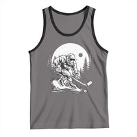 Bigfoot Playing Ice Hockey Tank Top Funny Cryptid Sports Gift - Wonder Print Shop