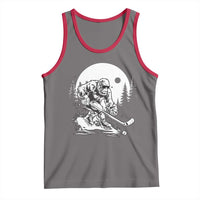 Bigfoot Playing Ice Hockey Tank Top Funny Cryptid Sports Gift - Wonder Print Shop