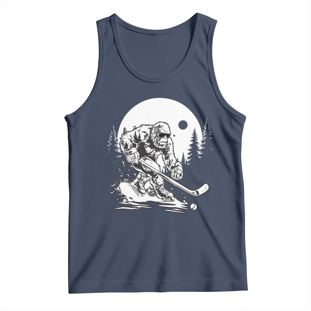 Bigfoot Playing Ice Hockey Tank Top Funny Cryptid Sports Gift - Wonder Print Shop
