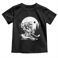 Bigfoot Playing Ice Hockey Toddler T Shirt Funny Cryptid Sports Gift - Wonder Print Shop