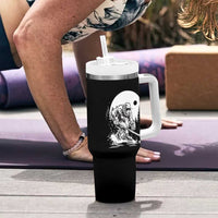 Bigfoot Playing Ice Hockey Tumbler With Handle Funny Cryptid Sports Gift - Wonder Print Shop