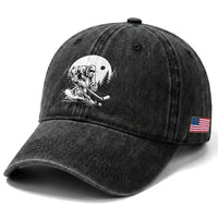 Bigfoot Playing Ice Hockey Washed Cotton Baseball Cap Funny Cryptid Sports Gift
