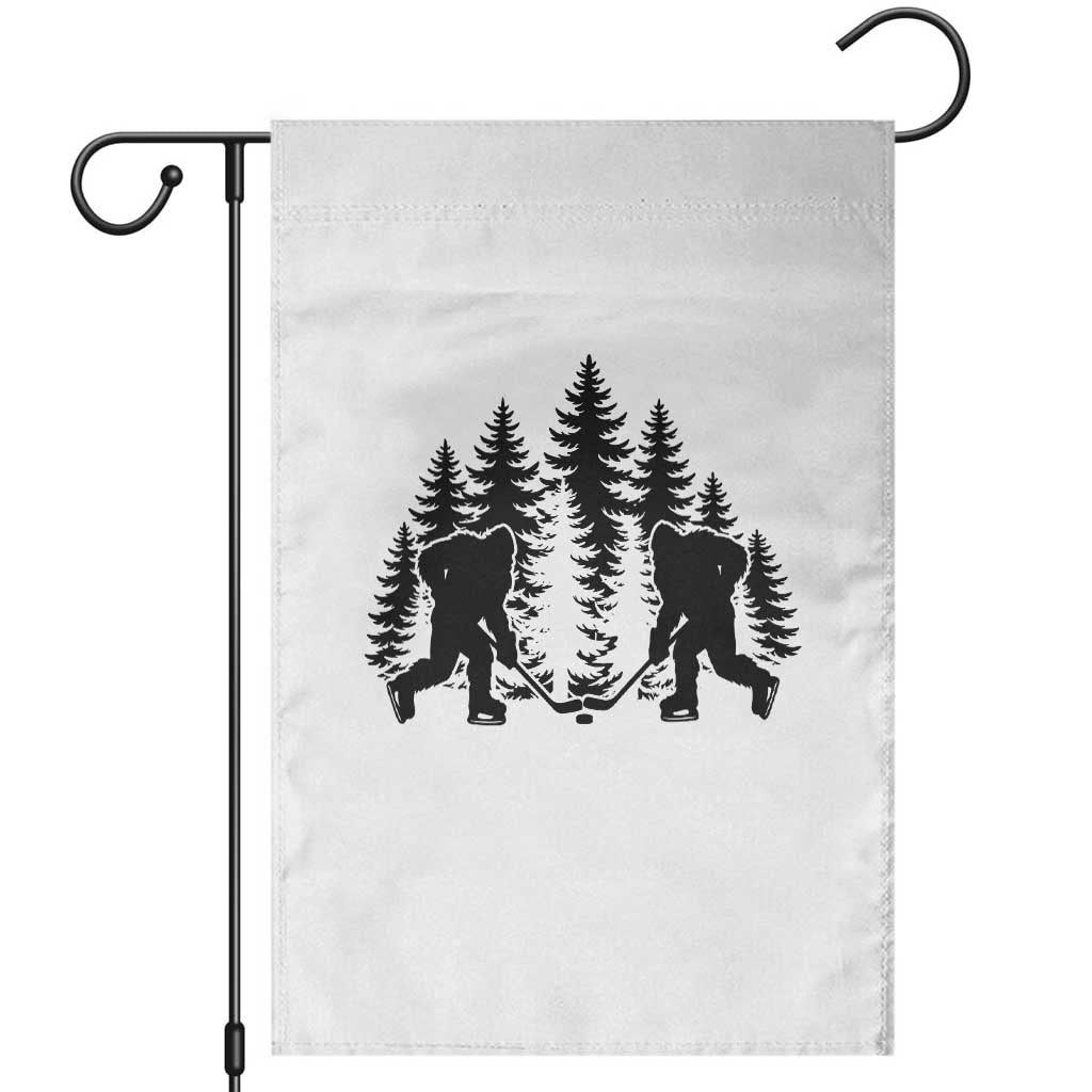 Funny Bigfoot Playing Ice Hockey Garden Flag Cryptid Lover Gift - Wonder Print Shop