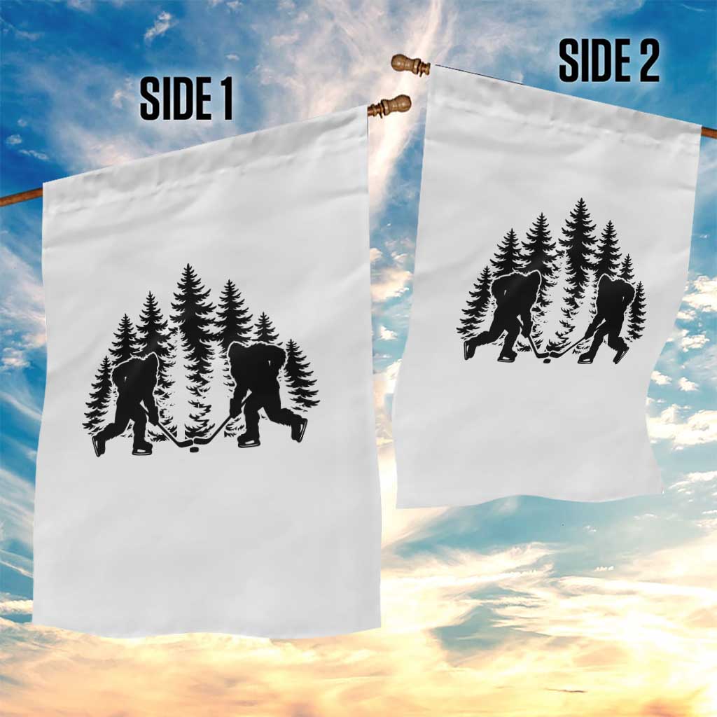 Funny Bigfoot Playing Ice Hockey Garden Flag Cryptid Lover Gift - Wonder Print Shop