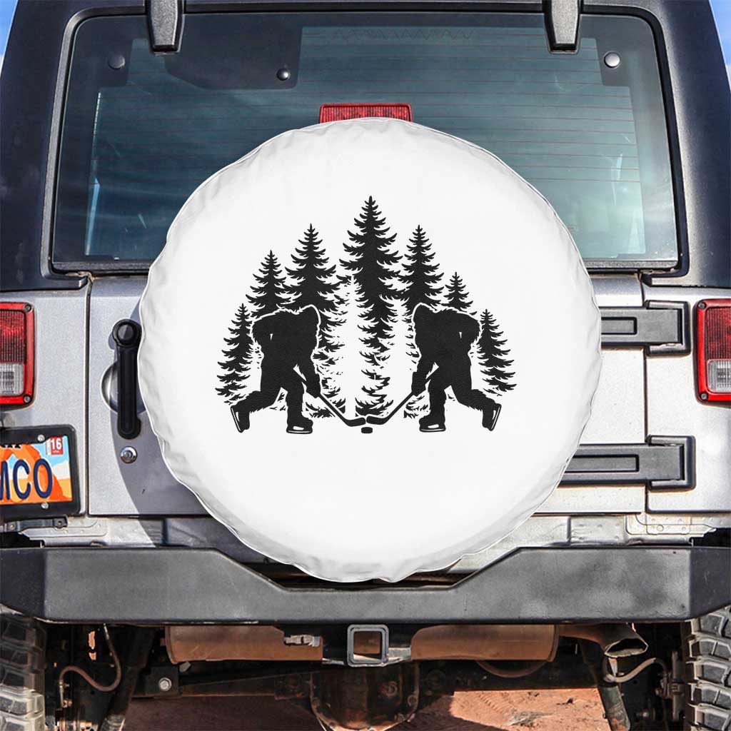 Funny Bigfoot Playing Ice Hockey Spare Tire Cover Cryptid Lover Gift - Wonder Print Shop