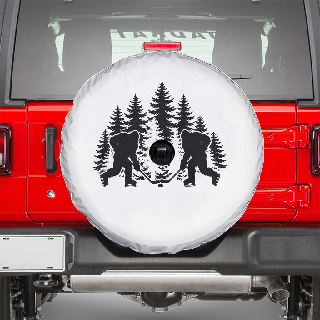 Funny Bigfoot Playing Ice Hockey Spare Tire Cover Cryptid Lover Gift - Wonder Print Shop