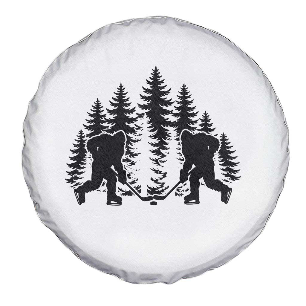 Funny Bigfoot Playing Ice Hockey Spare Tire Cover Cryptid Lover Gift - Wonder Print Shop