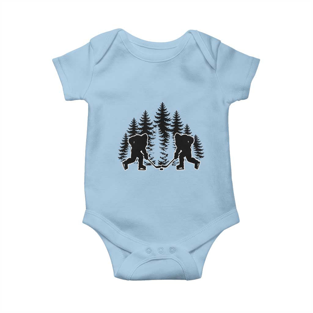 Funny Bigfoot Playing Ice Hockey Baby Onesie Cryptid Lover Gift - Wonder Print Shop